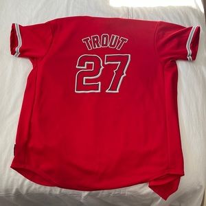 Boy’s Mike Trout LA Angels Red & White Jersey Size XL